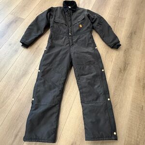 Carhartt X03 Coveralls Men 40R Black Quilt Insulated Canvas Work USA Inseam 28”